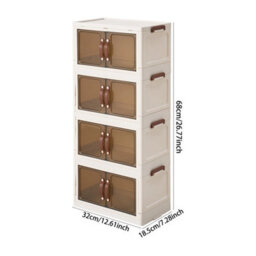 4 Tiers 68 Cm Large Storage Cabinet Table Side Frestanding Bedroom Bedside Storage Furniture - thumbnail 2