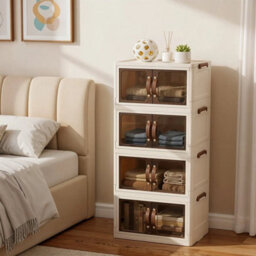 4 Tiers 68 Cm Large Storage Cabinet Table Side Frestanding Bedroom Bedside Storage Furniture - thumbnail 3