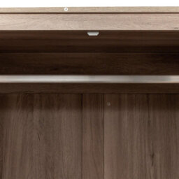 Willow Oak & Real Rattan 2 Door Double Wardrobe With 1 Drawer Bedroom Furniture Storage - thumbnail 6