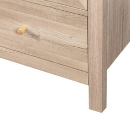 Willow Oak & Real Rattan 2 Door Double Wardrobe With 1 Drawer Bedroom Furniture Storage - thumbnail 9