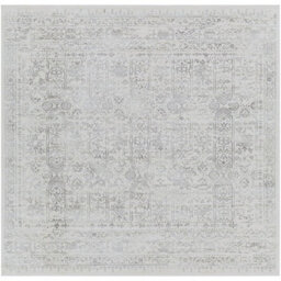 Livabliss Square Roma-Vintage Grey Cream Ivory Traditional Boho Living Dining Bedroom Rug 200 X 200 Cm Easy Care, Non Shedding - thumbnail 1