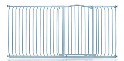 Safetots Extra Tall Curved Top Safety Gate, 207Cm - 216Cm, Matt Grey, Extra Tall 100Cm In Height, Pressure Fit Stair Gate - image 1