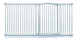 Safetots Extra Tall Curved Top Safety Gate, 207Cm - 216Cm, Matt Grey, Extra Tall 100Cm In Height, Pressure Fit Stair Gate - thumbnail 1