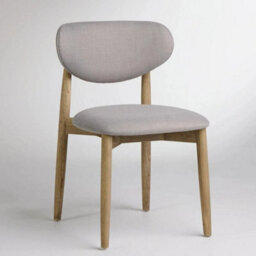 Eve Dining Chair Grey Fabric Brushed Natural Elm Frame - thumbnail 6