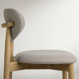 Eve Dining Chair Grey Fabric Brushed Natural Elm Frame - thumbnail 3