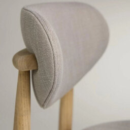 Eve Dining Chair Grey Fabric Brushed Natural Elm Frame - thumbnail 4