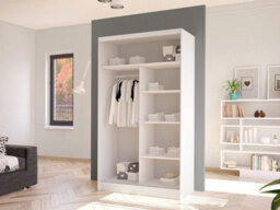 Costa Ii Sliding Door Wardrobe Modern Bedroom Storage With Mirror Spacious Hanging Shelving Unit Sleek Design Black White - thumbnail 3