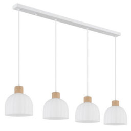 Luminosa Lighting Luminosa Swanson Bar Pendant Ceiling Light Matt White, Glass Opal Shades, 4X E27 - thumbnail 3