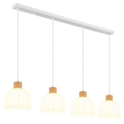 Luminosa Lighting Luminosa Swanson Bar Pendant Ceiling Light Matt White, Glass Opal Shades, 4X E27 - thumbnail 1