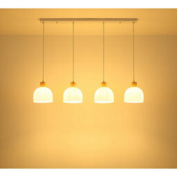 Luminosa Lighting Luminosa Swanson Bar Pendant Ceiling Light Matt White, Glass Opal Shades, 4X E27 - thumbnail 5