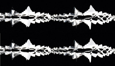 Premier Decorations Limited 2 X Foil Christmas Garland Ceiling Decoration Premier Silver & White Garland 2.7M - image 1