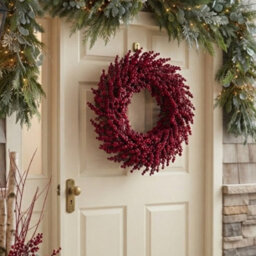 Garden Greatness Large Artificial Festive Red Berry Wreath - thumbnail 2