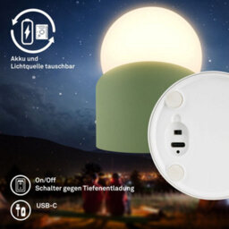 Briloner Green Table Lamp Led Desk Night Light 9Cm Outdoor Ip54 Rechargeable Dimmer 150Lm - thumbnail 8