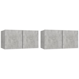 Berkfield 4 Piece Tv Cabinet Set Concrete Grey Engineered Wood - thumbnail 4