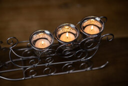 Silver Reindeer & Sleigh Tealight Candle Holder - thumbnail 4