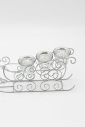 Silver Reindeer & Sleigh Tealight Candle Holder - thumbnail 9