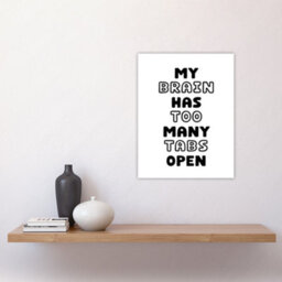 "Artery8 My Brain Has Too Many Tabs Open Funny Overthinker Wall Art Print 12X16""" - thumbnail 2