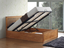 Save On Goods UK 5Ft King Size Ottoman Gas Lift Up Storage Oak Finish Wood Wooden Bed Frame.raise Up Underbed Storeage Solid Woodern Bedstead