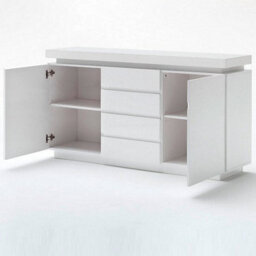 Furniture in Fashion Odessa White High Gloss Sideboard With 2 Door 4 Drawer And Led - thumbnail 5