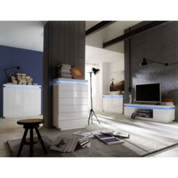 Furniture in Fashion Odessa White High Gloss Sideboard With 2 Door 4 Drawer And Led - thumbnail 6