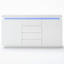Furniture in Fashion Odessa White High Gloss Sideboard With 2 Door 4 Drawer And Led - thumbnail 3