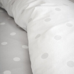 Catherine Lansfield Brushed Polka Dot Grey Duvet Cover Set Single Bedding Set - thumbnail 4