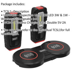 2 X Magnetic Inspection Light & Dual Charging Base - 3W Cob & 1W Smd Led - thumbnail 2