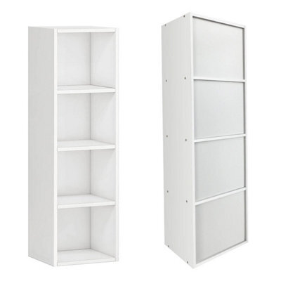 4 Tier Cube Modern Book Shelves Storage Shelf Bookcase Display Unit Organizer - image 1
