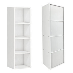 4 Tier Cube Modern Book Shelves Storage Shelf Bookcase Display Unit Organizer - thumbnail 1