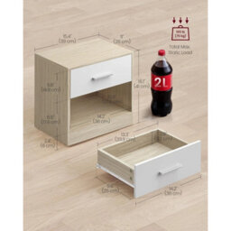 Bedside Tables Set Of 2 Modern Natural Beige White End Tables - thumbnail 2