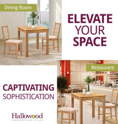 Hallowood Furniture Hereford Small Dining Table With 2 Ladder Back Oak Chairs (Beige Seat) - thumbnail 6