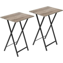 Set Of 2 Foldable Dining Nightstand Side Tables - thumbnail 3
