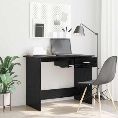 Berkfield Desk With Drawer Black Oak 100 X 50 X 76 Cm Engineered Wood - image 1