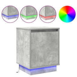 Berkfield Bedside Cabinets With Led Lights 2 Pcs Concrete Grey 39X34,5X50 Cm - thumbnail 4