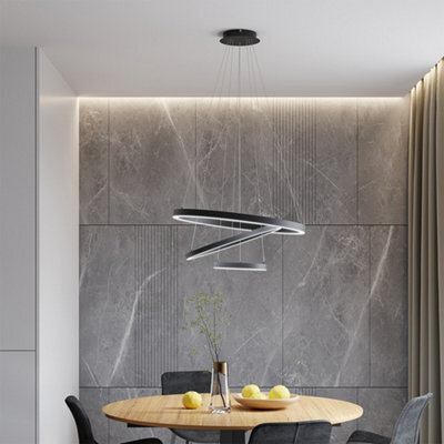 Darphe Simple Stylish Circular Pendant Light,living Room Dining Room Adjustable White Led Ceiling Light - image 1