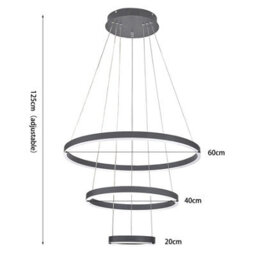 Darphe Simple Stylish Circular Pendant Light,living Room Dining Room Adjustable White Led Ceiling Light - thumbnail 5