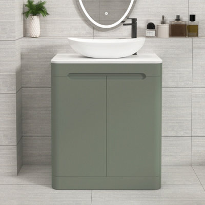Royal Bathrooms Venice 700mm Sage Green Freestanding Bathroom Countertop Vanity Unit 2 Door With Cesar Basin - image 1