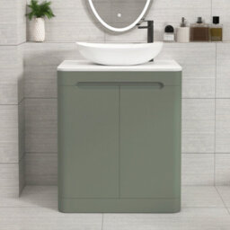Royal Bathrooms Venice 700mm Sage Green Freestanding Bathroom Countertop Vanity Unit 2 Door With Cesar Basin - thumbnail 1