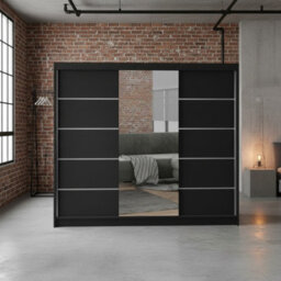 Derby Vi Modern High Capacity Wardrobe For Everyday Clothing Storage Black - thumbnail 2