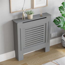 Fativo Grey Horizontal Radiator Cover Grill Shelf Cabinet Mdf Wood Modern Traditional Furniture (19D X 78W X 92.2H Cm) - thumbnail 6