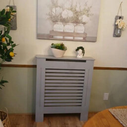Fativo Grey Horizontal Radiator Cover Grill Shelf Cabinet Mdf Wood Modern Traditional Furniture (19D X 78W X 92.2H Cm) - thumbnail 8