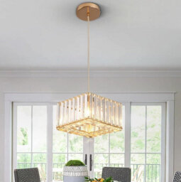 Pendant Light Crystal Gold Kitchen Island Ceiling Lamp Hanging Fixture - thumbnail 4