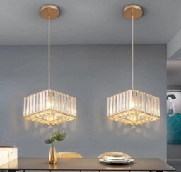 Pendant Light Crystal Gold Kitchen Island Ceiling Lamp Hanging Fixture - thumbnail 3