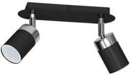 Milagro Joker Hand Made Ceiling Lamp In Matt Black With Striking Chrome Detail Featuring 2 Minmalistic Slender Cylinder Shades - thumbnail 7