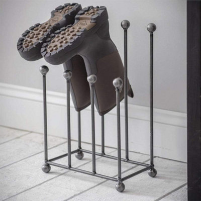 Garden Trading Small Welly Stand Wellington Boot Rack Crafted In Steel - Indoor Holds 4 Pairs Of Wellies Farringdon - image 1