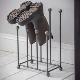 Garden Trading Small Welly Stand Wellington Boot Rack Crafted In Steel - Indoor Holds 4 Pairs Of Wellies Farringdon