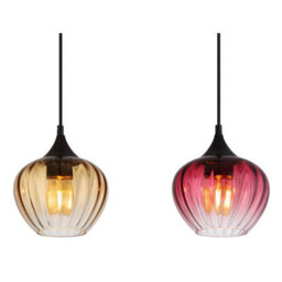Luminosa Lighting Luminosa Sander Bar Pendant Ceiling Light Matt Black Blue Blending Glass Shade 3X E27 - thumbnail 4