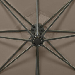 Walplus Cantilever Garden Parasol With Pole And Led Lights Taupe 300 Cm - thumbnail 8
