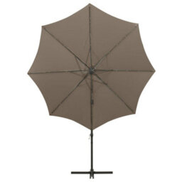 Walplus Cantilever Garden Parasol With Pole And Led Lights Taupe 300 Cm - thumbnail 6