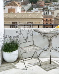 Beliani Set Of 2 Garden Chairs Nurra Folding Metal Grey - thumbnail 2